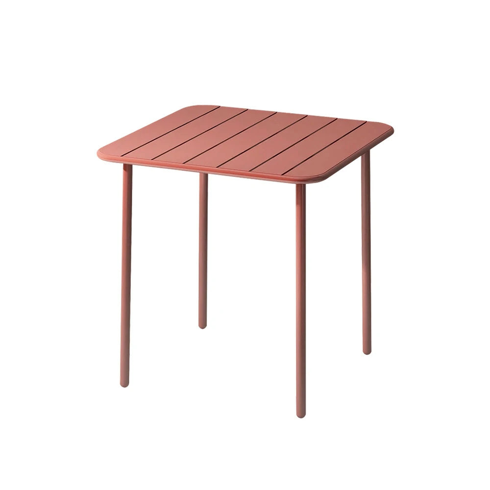 SOLARA 60/70/120/160cm Orange Square Iron Table, Durable Metal Build for Patio, Balcony, or Garden Use