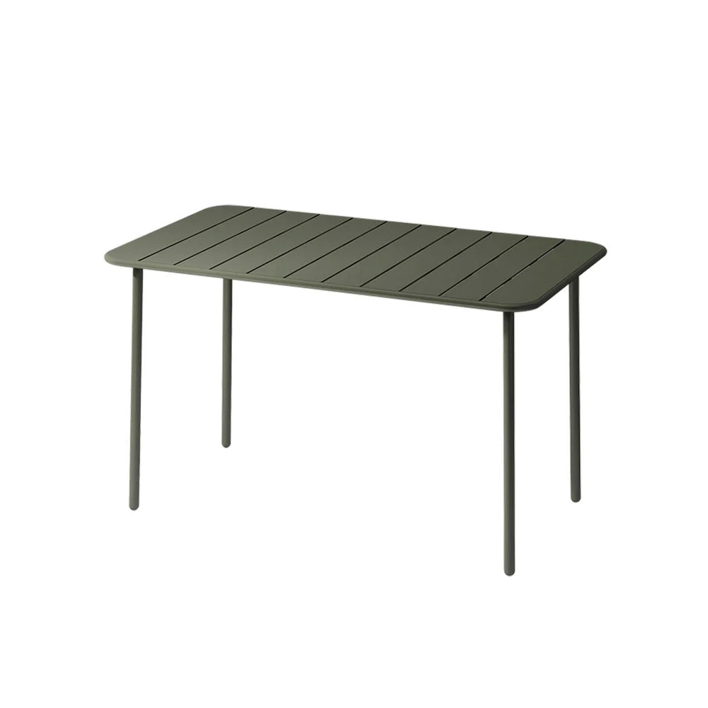 SOLARA 60/70/120/160cm Green Square Iron Table, Durable Metal Build for Patio, Balcony, or Garden Use
