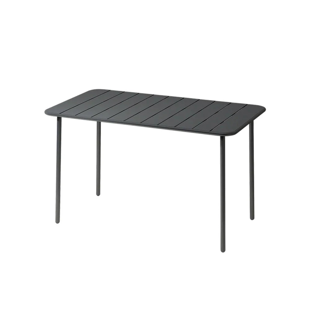 SOLARA 60/70/120/160cm Gray Square Iron Table, Durable Metal Build for Patio, Balcony, or Garden Use