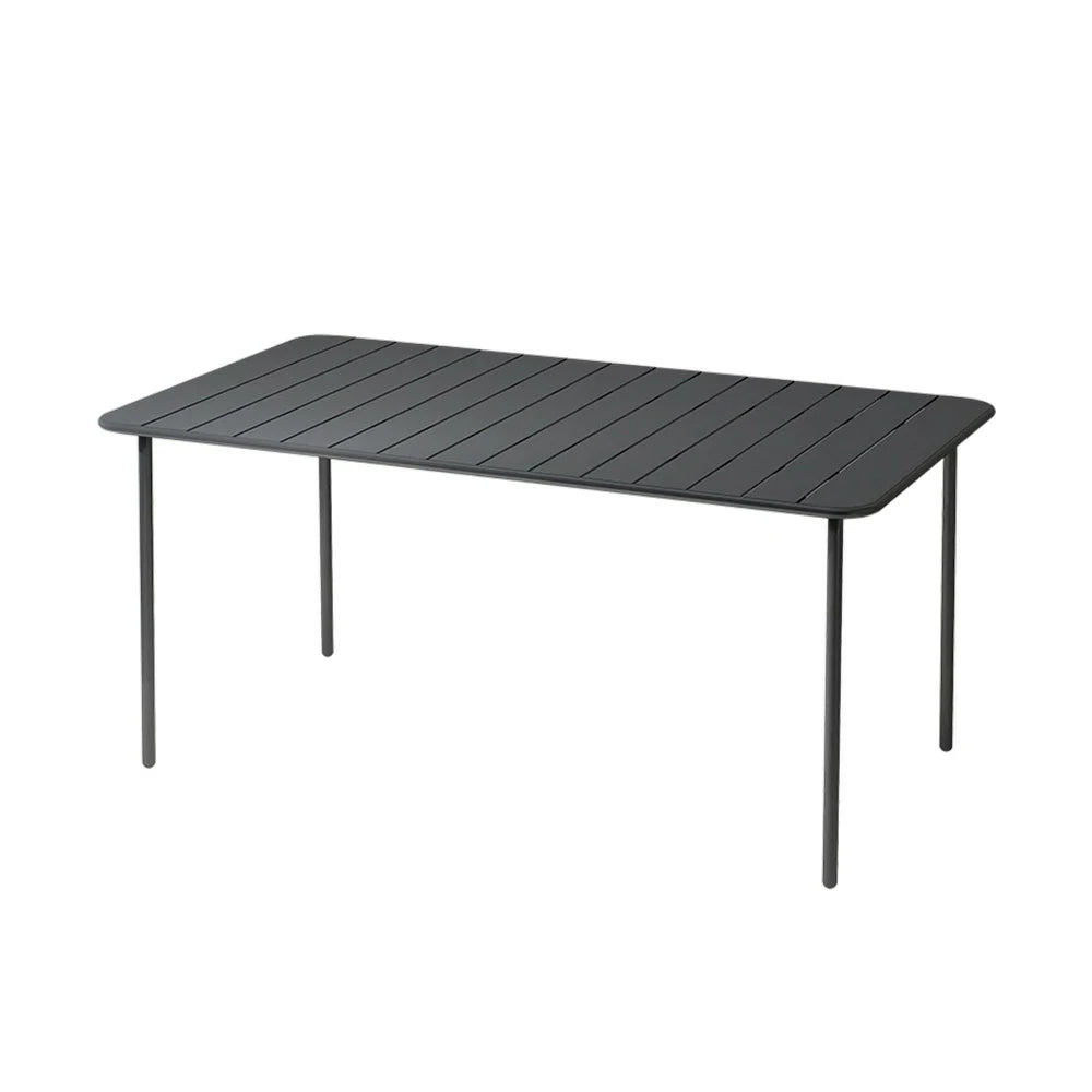 SOLARA 60/70/120/160cm Gray Square Iron Table, Durable Metal Build for Patio, Balcony, or Garden Use
