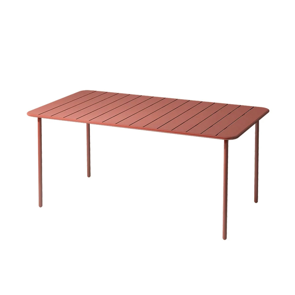 SOLARA 60/70/120/160cm Orange Square Iron Table, Durable Metal Build for Patio, Balcony, or Garden Use