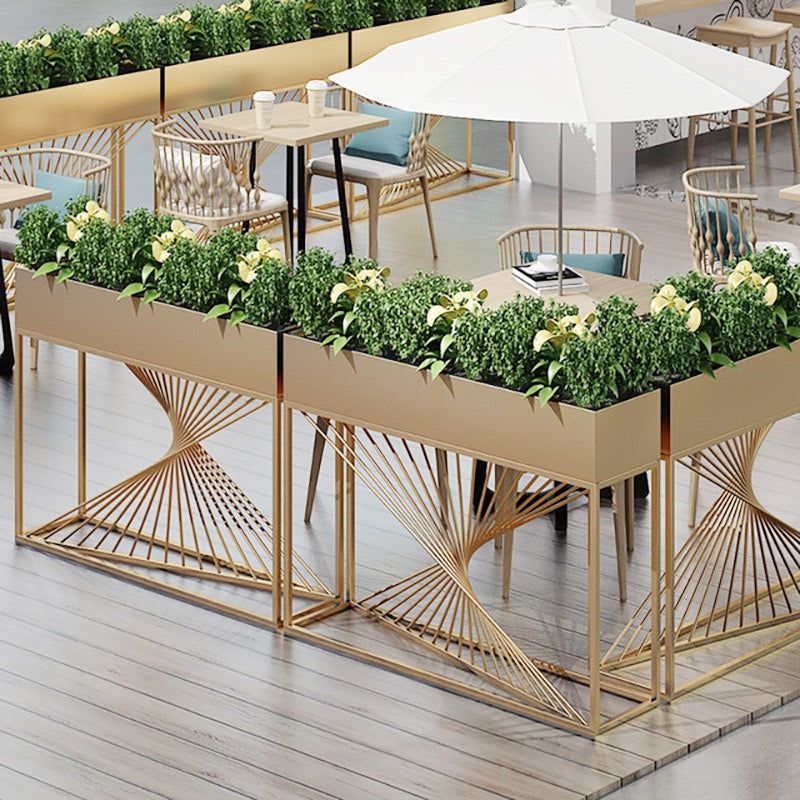 SOLARA ZFL Minimalist Style 100cm Modular Black/Gold/White Metal Planter With Partition FunctionSaving For Outdoor Use