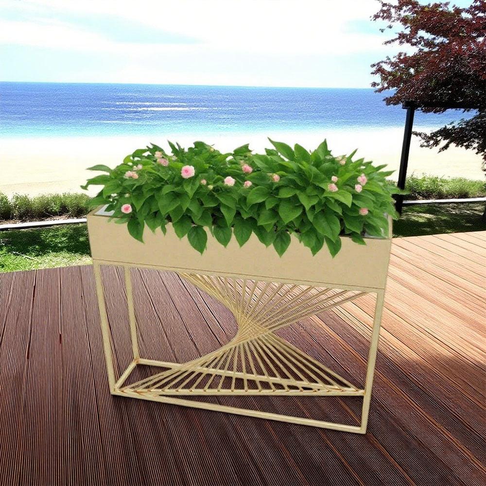 SOLARA ZFL Minimalist Style 100cm Modular Black/Gold/White Metal Planter With Partition FunctionSaving For Outdoor Use
