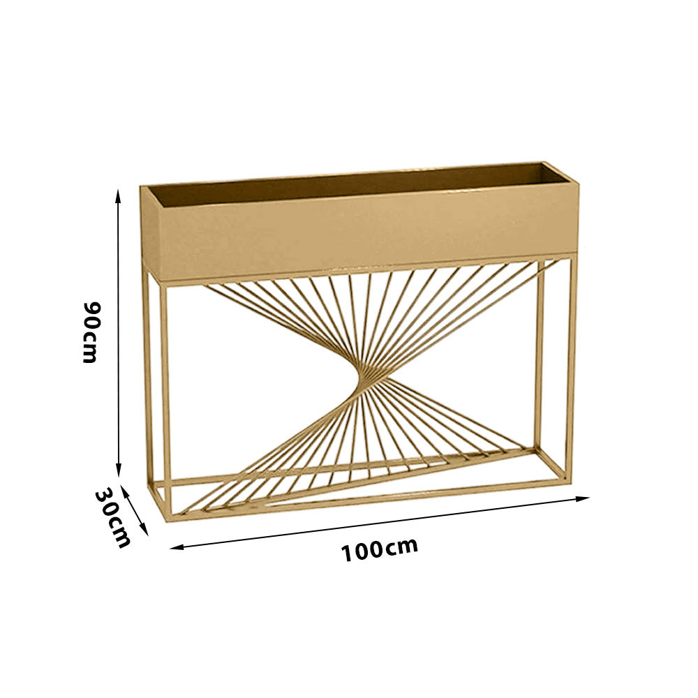 SOLARA ZFL Minimalist Style 100cm Modular Black/Gold/White Metal Planter With Partition FunctionSaving For Outdoor Use