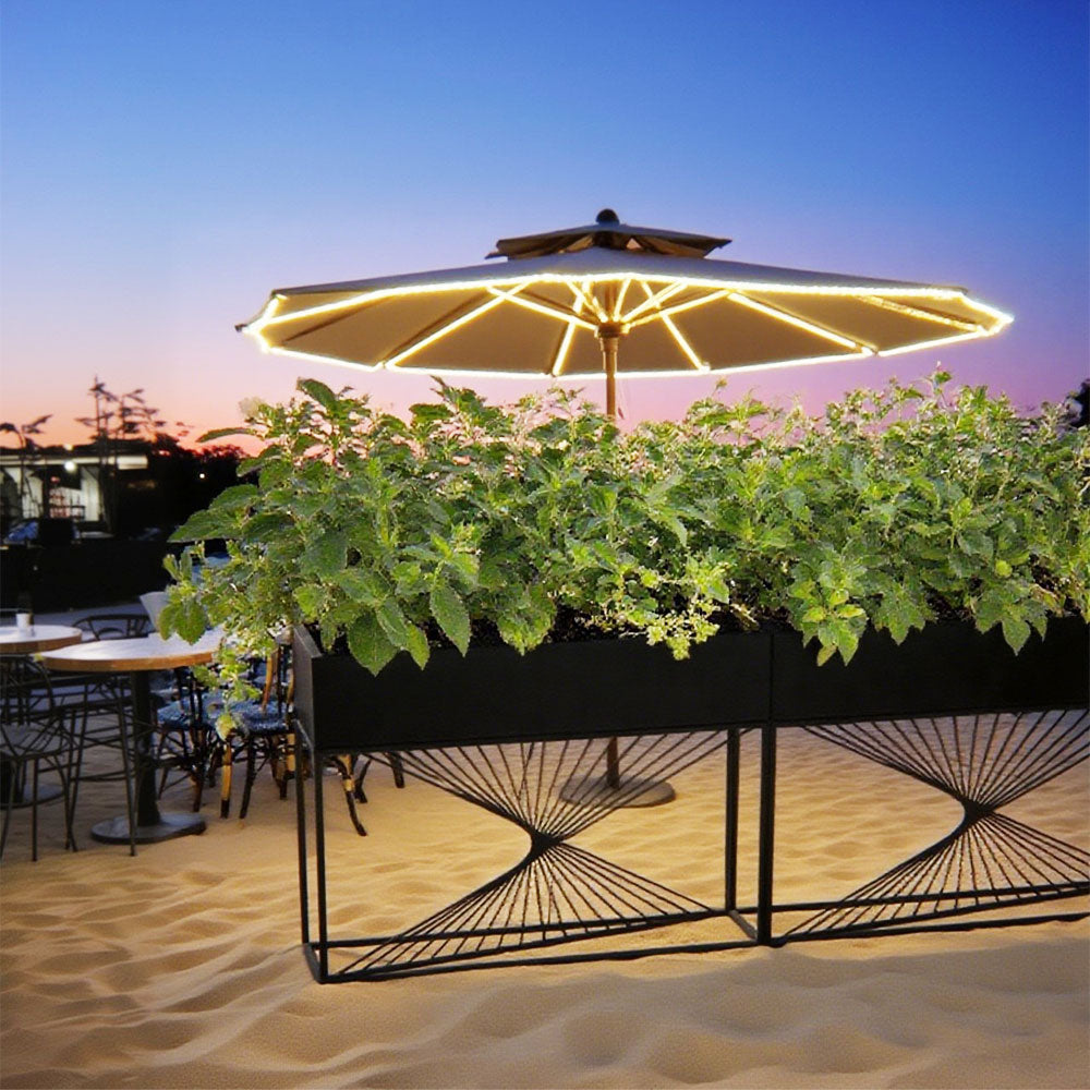 SOLARA ZFL01 Minimalist Style 120cm Modular Gold/Black/White Metal Planter with Partition FunctionSaving for Outdoor Use