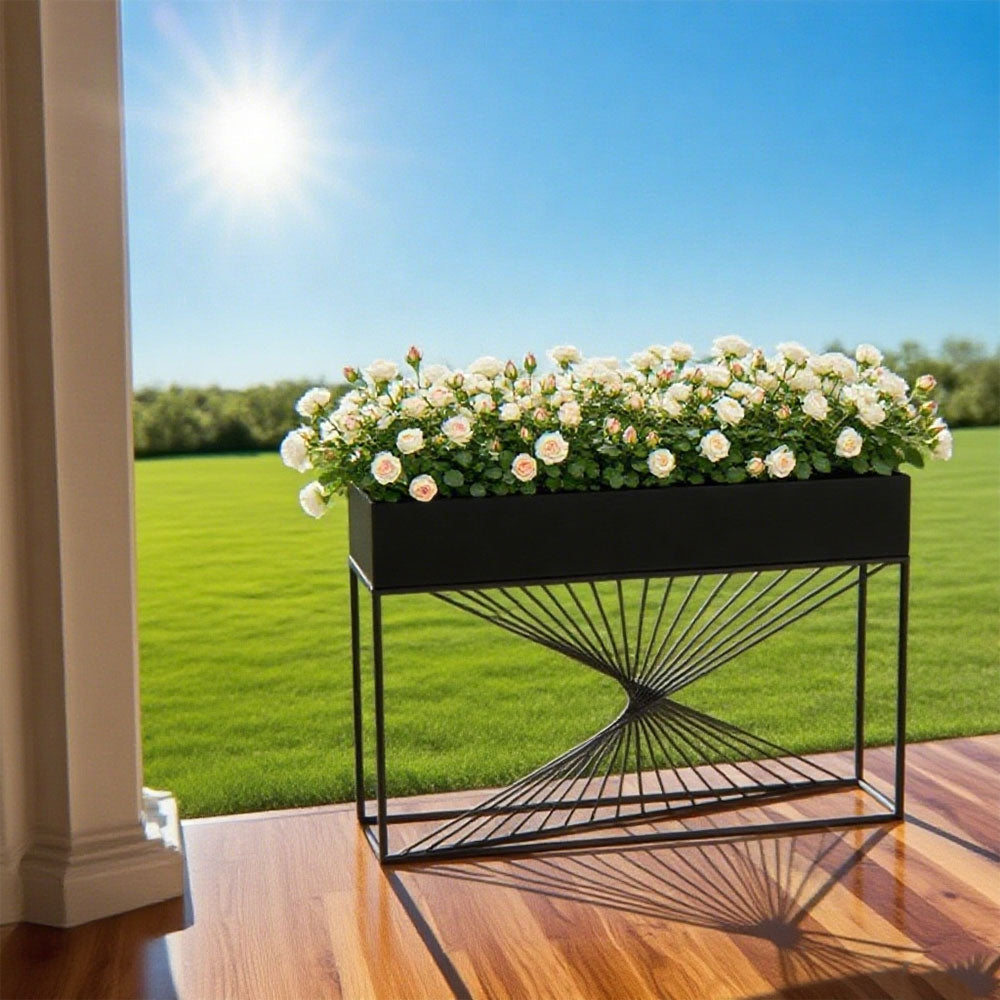 SOLARA ZFL01 Minimalist Style 120cm Modular Gold/Black/White Metal Planter with Partition FunctionSaving for Outdoor Use
