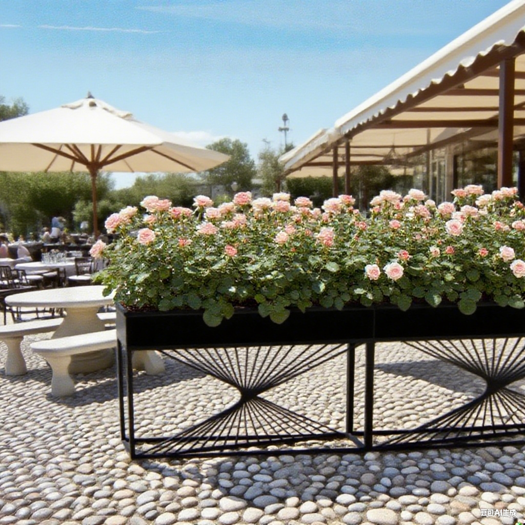 SOLARA ZFL02 Minimalist Style 140cm Modular White/Gold/Black Metal Planter with Partition FunctionSaving for Outdoor Use