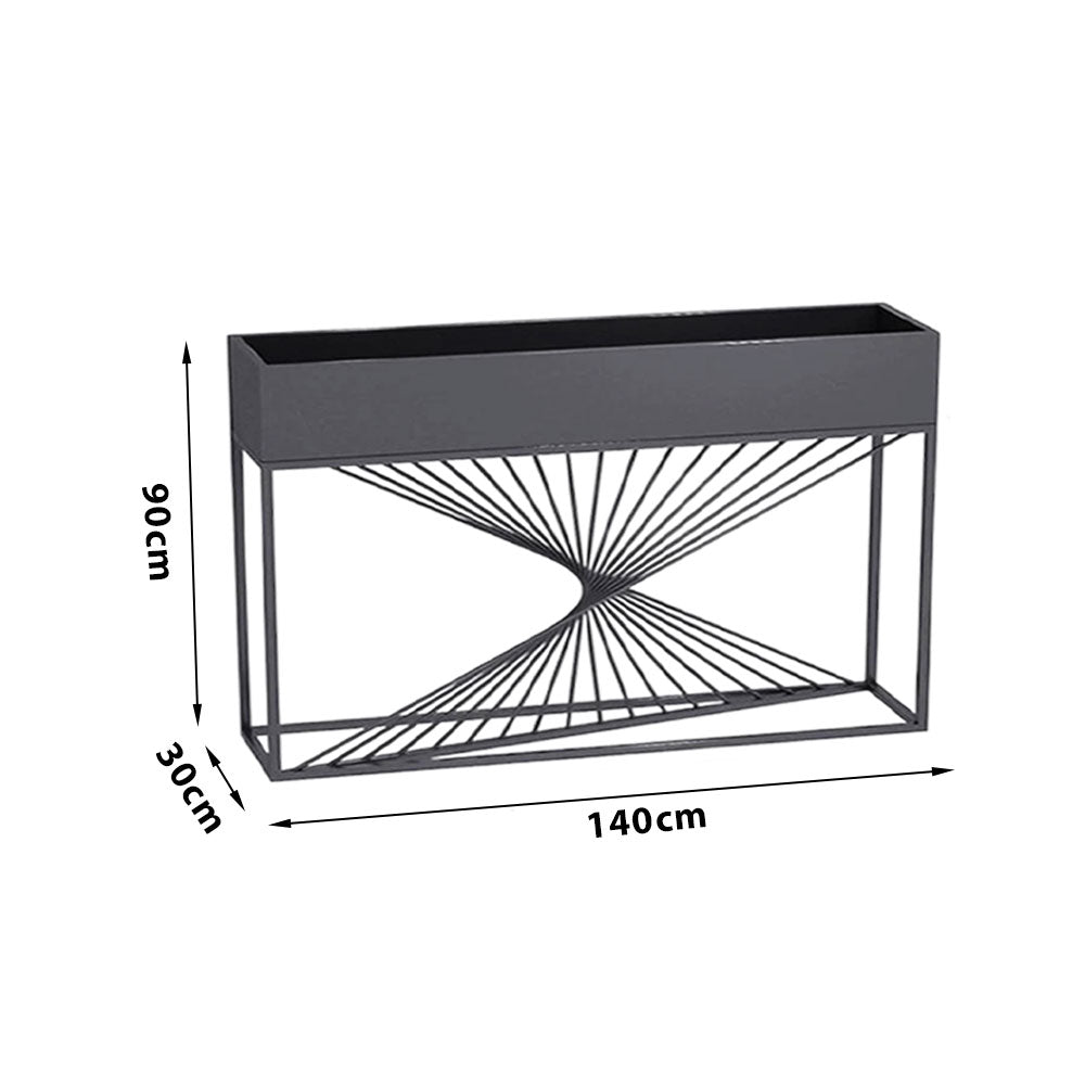 SOLARA ZFL02 Minimalist Style 140cm Modular White/Gold/Black Metal Planter with Partition FunctionSaving for Outdoor Use