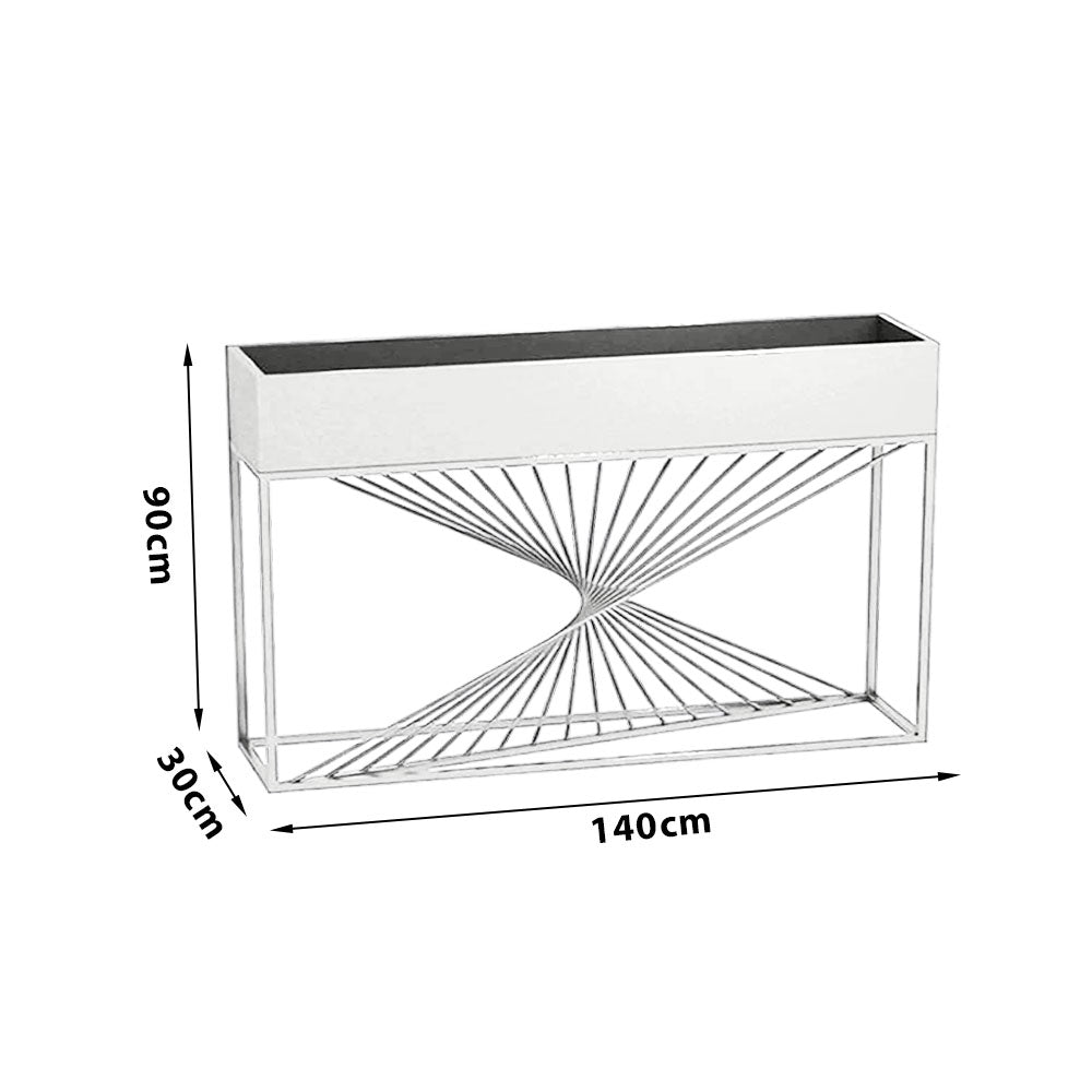 SOLARA ZFL02 Minimalist Style 140cm Modular White/Gold/Black Metal Planter with Partition FunctionSaving for Outdoor Use