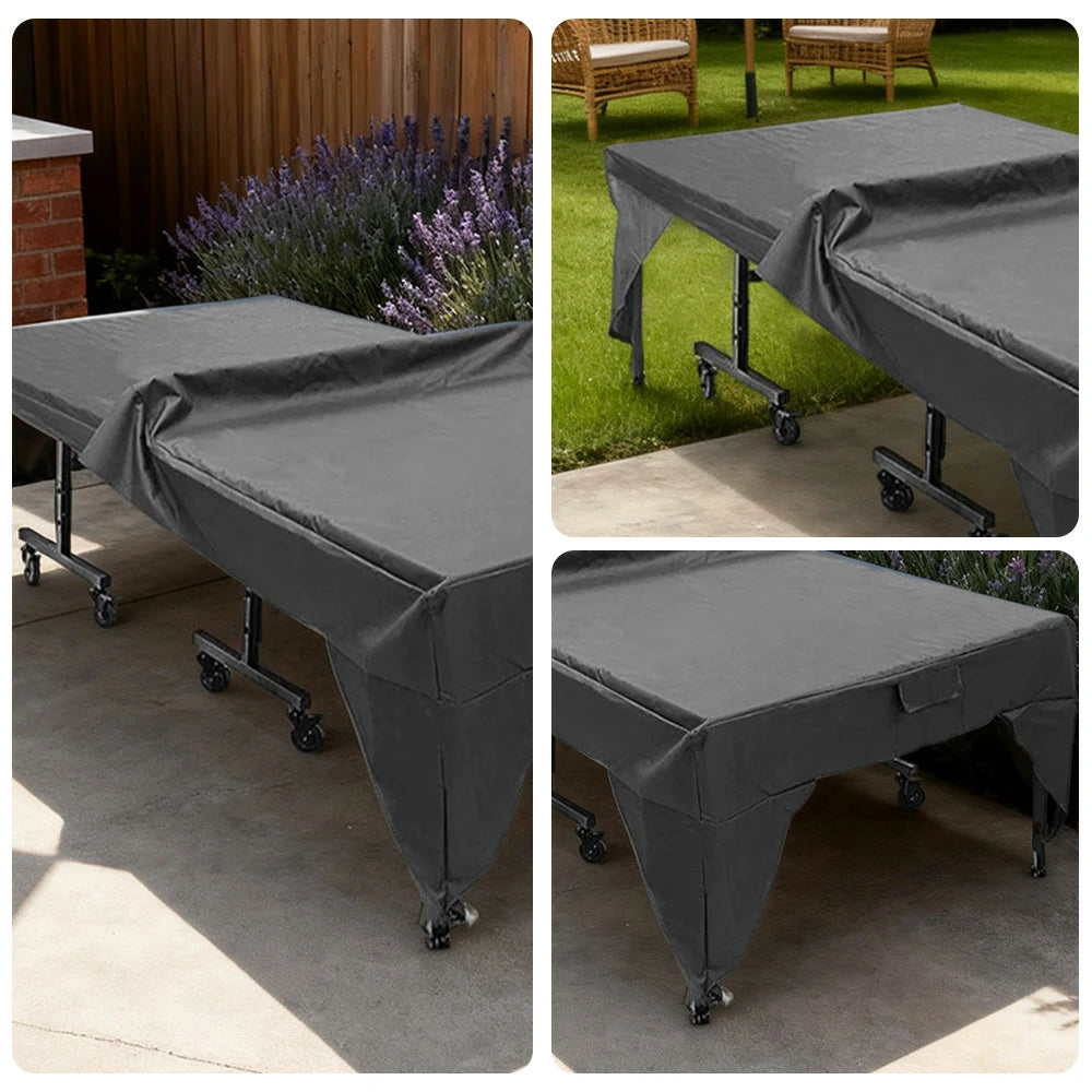 ARIX Table Tennis Table Cover - 190T / 210D / 600D Waterproof Oxford Fabric, UV-Resistant, Dustproof, and Durable Suitable for Indoor and Outdoor Use - Black