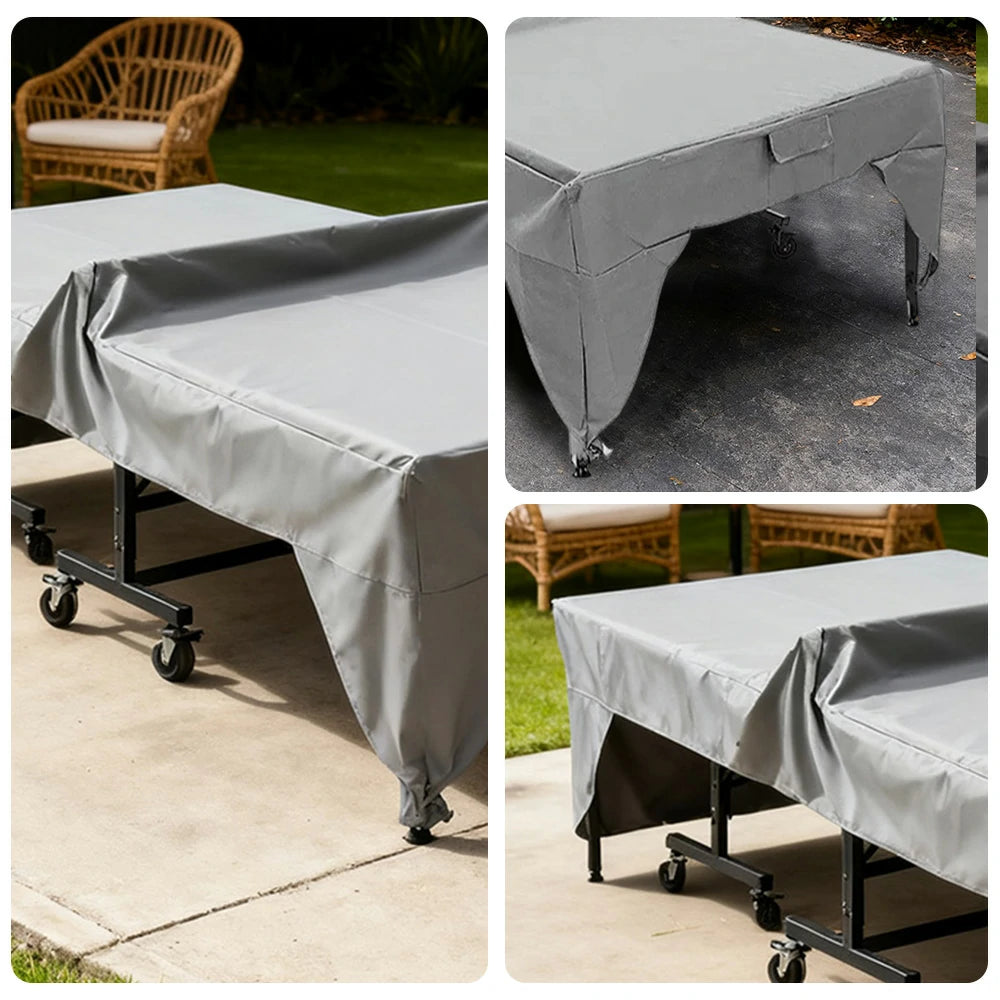 ARIX Table Tennis Table Cover - 190T / 210D / 600D Waterproof Oxford Fabric, UV-Resistant, Dustproof, and Durable Suitable for Indoor and Outdoor Use - Grey