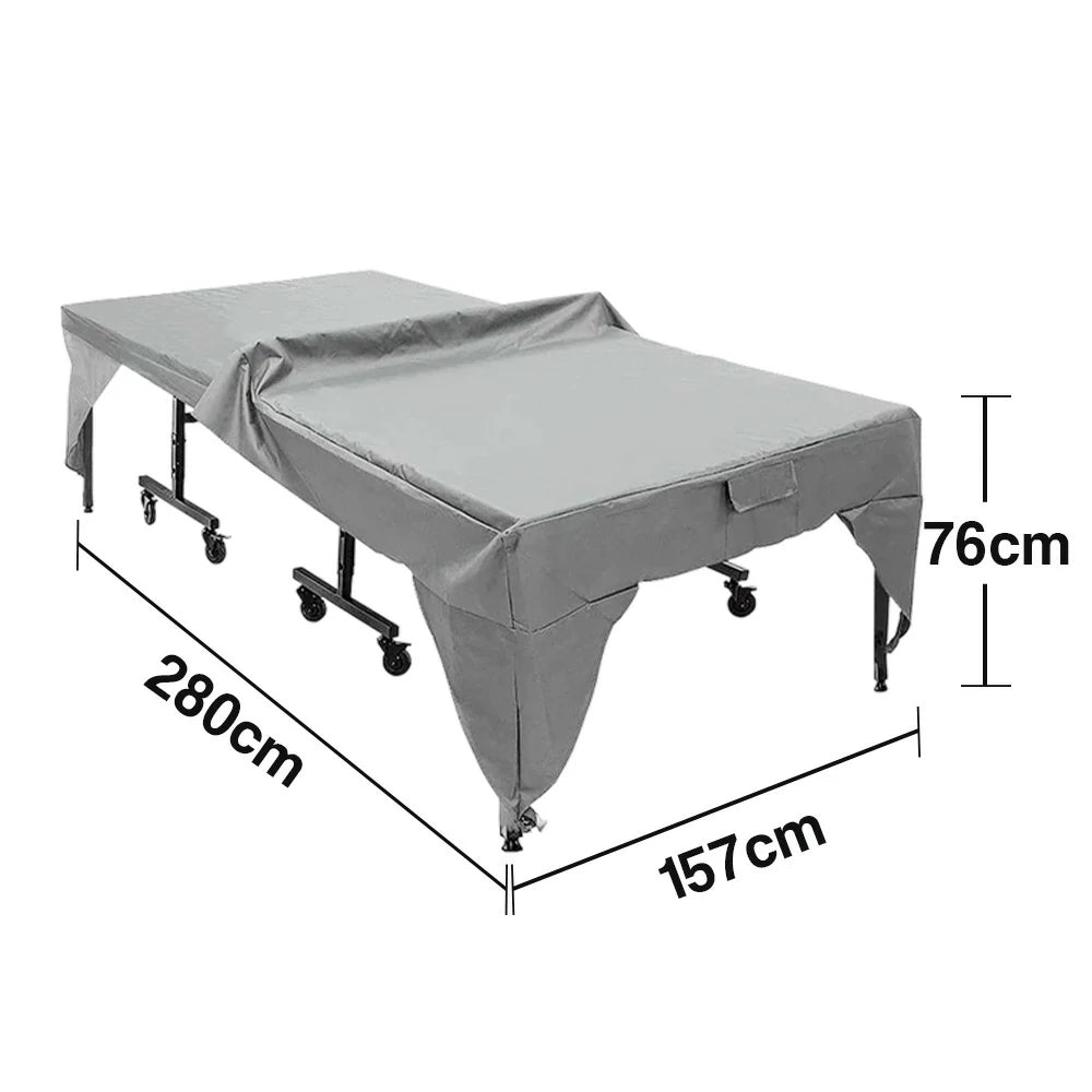 ARIX Table Tennis Table Cover - 190T / 210D / 600D Waterproof Oxford Fabric, UV-Resistant, Dustproof, and Durable Suitable for Indoor and Outdoor Use - Grey