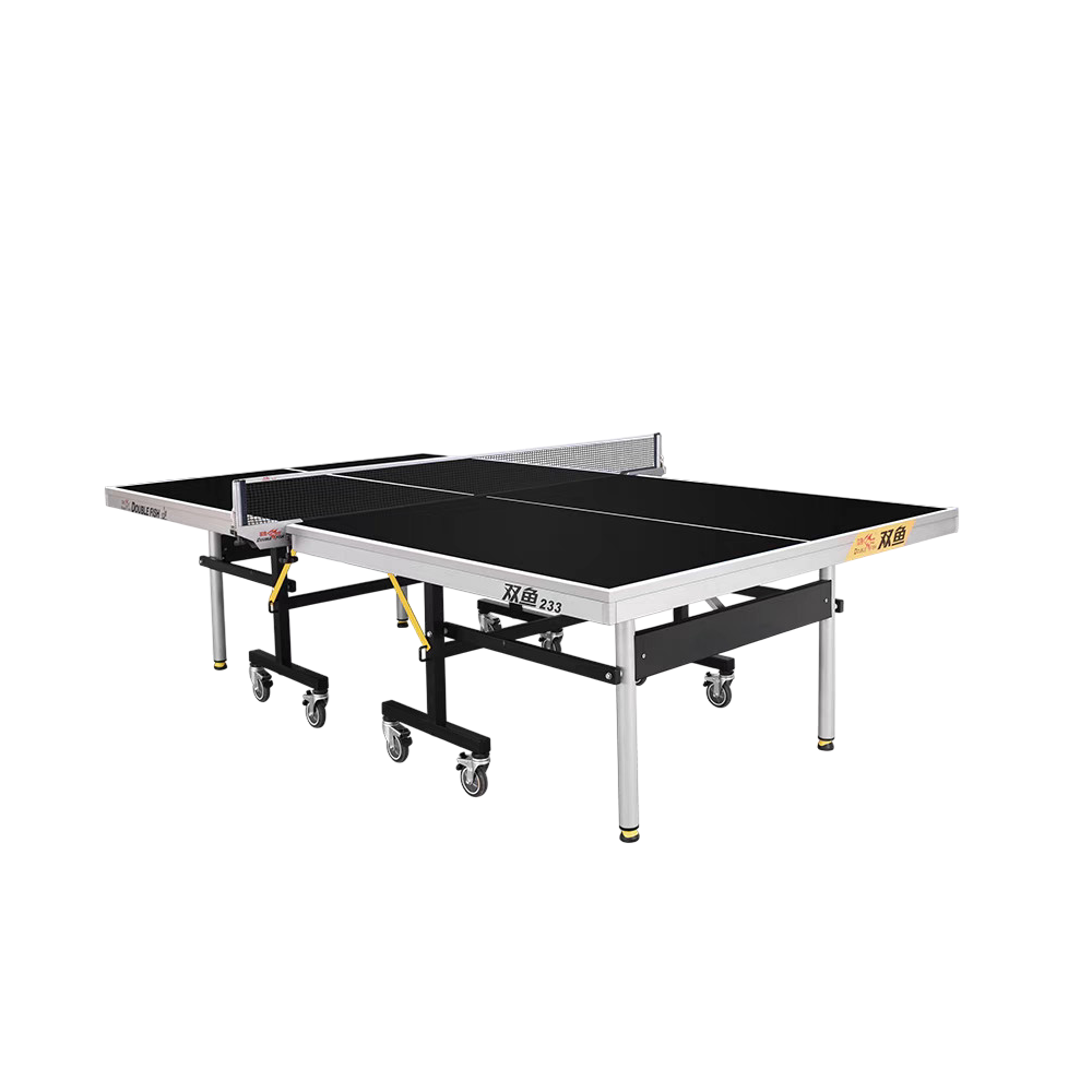 DOUBLE FISH 233 Indoor 25mm Black&Blue Foldable Solo Play Table Tennis Pingpong Table-Bats Balls Net ITTF Approve
