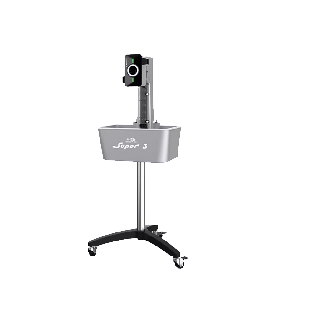 DOUBLE FISH Super 3 Plus Standing Intelligent Technology Table Tennis Serve Machine -Grey&Blue