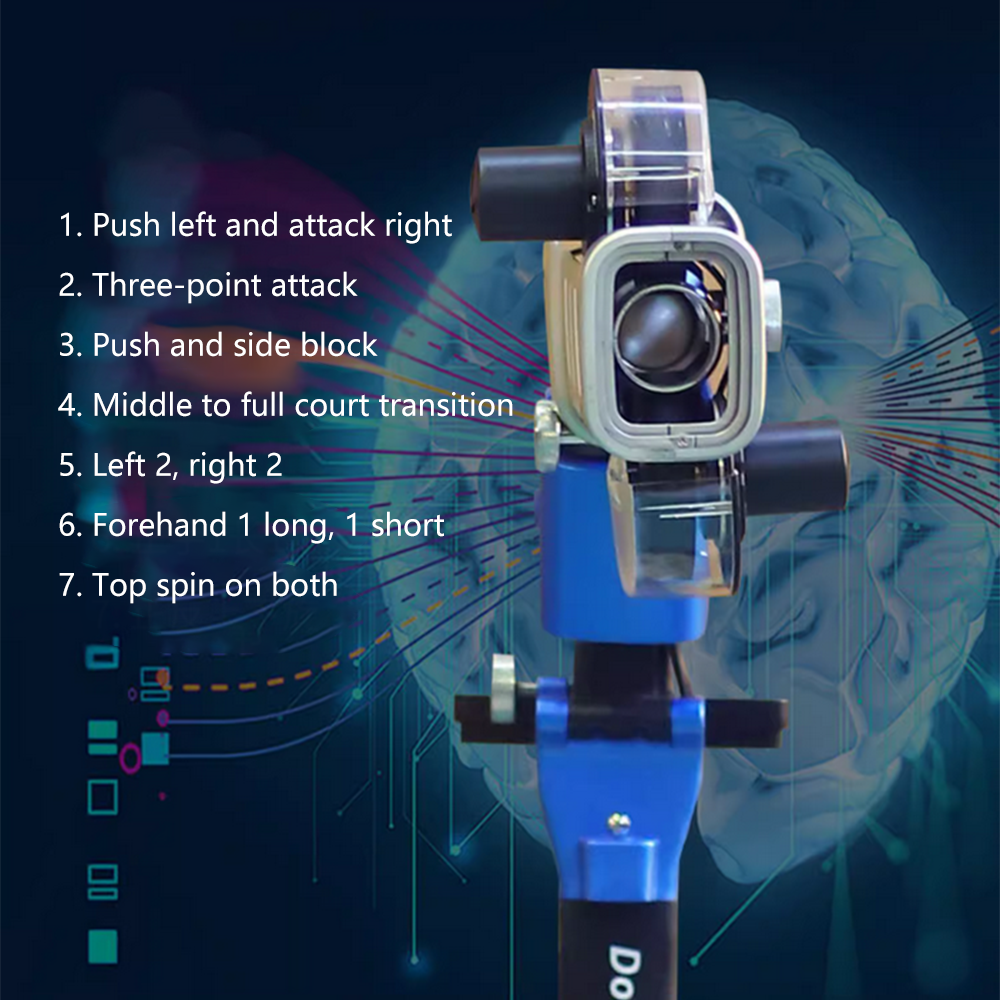 DOUBLE FISH Super 5 Vertical Intelligent Technology Table Tennis Serving Machine -Black&Blue