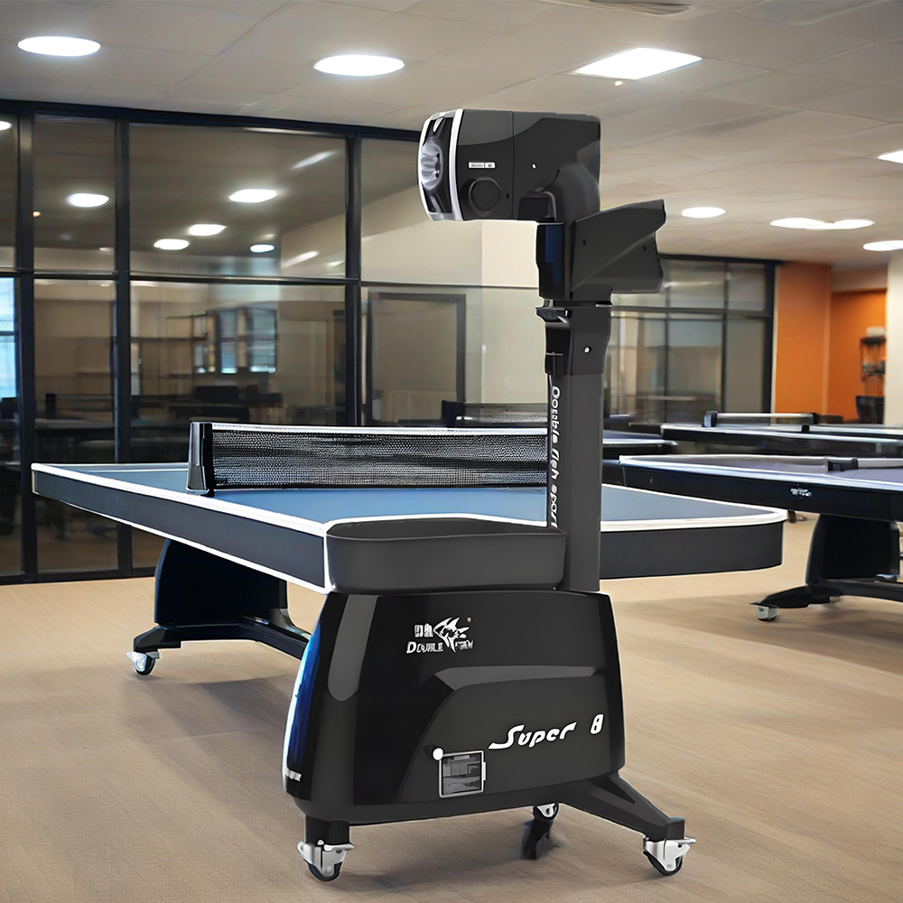 DOUBLE FISH Super 8 Vertical Intelligent Technology Table Tennis Ball Serving Machine-Blue&Black