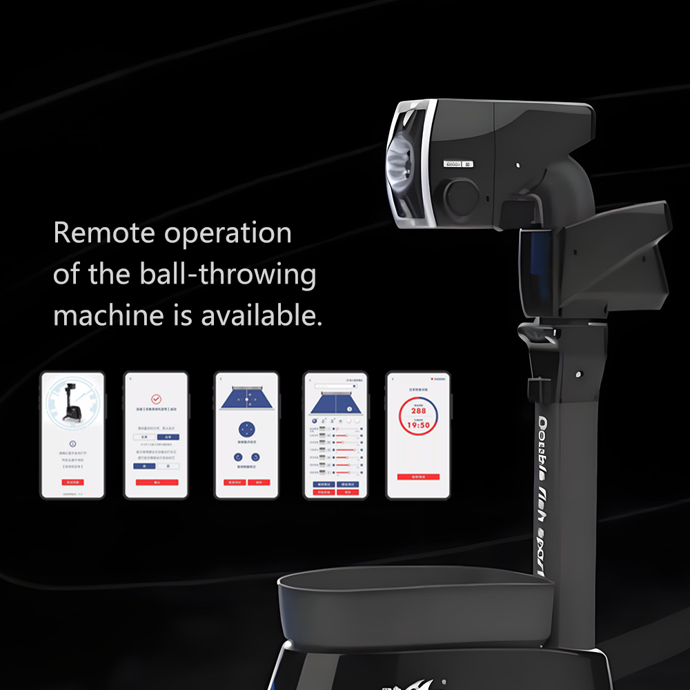 DOUBLE FISH Super 8 Vertical Intelligent Technology Table Tennis Ball Serving Machine-Blue&Black