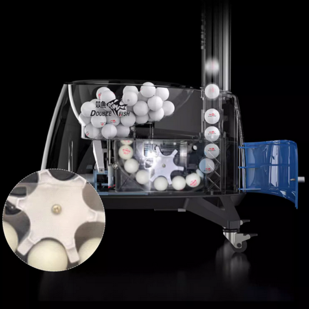 DOUBLE FISH Super 8 Vertical Intelligent Technology Table Tennis Ball Serving Machine-Blue&Black