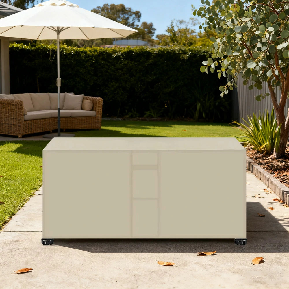 ARIX Table Tennis Table Cover - Waterproof Oxford Fabric with Drawstring, UV-Resistant and Dustproof, Suitable for Indoor and Outdoor Use - Beige