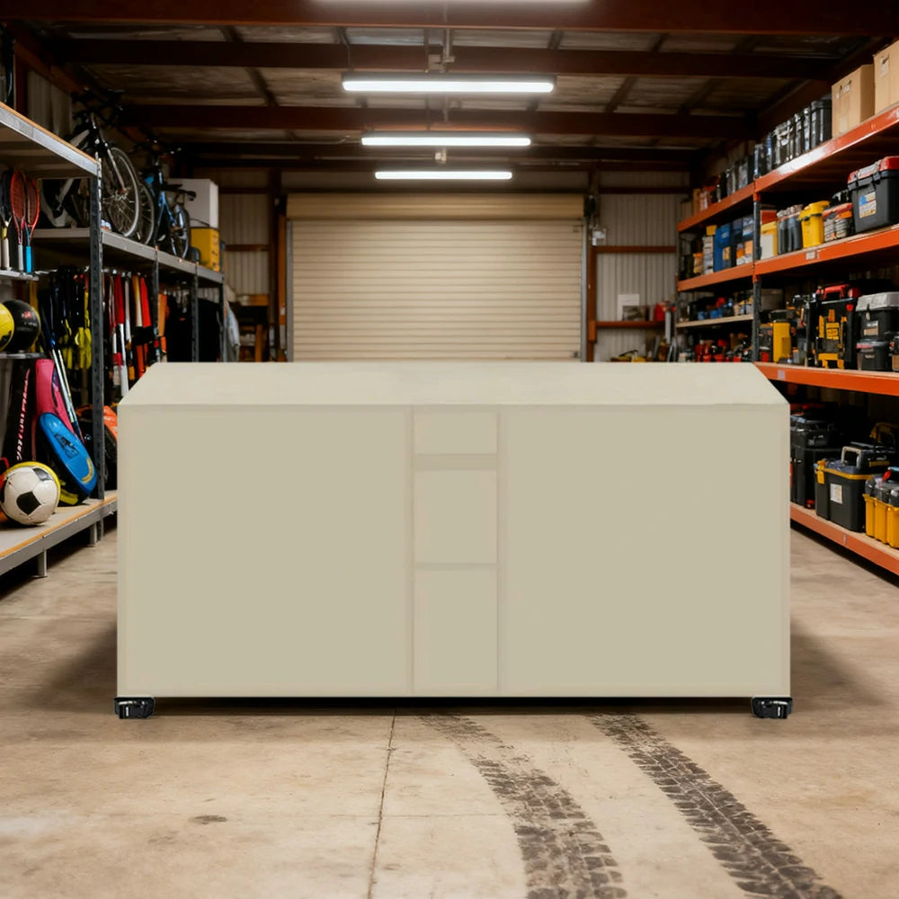 ARIX Table Tennis Table Cover - Waterproof Oxford Fabric with Drawstring, UV-Resistant and Dustproof, Suitable for Indoor and Outdoor Use - Beige