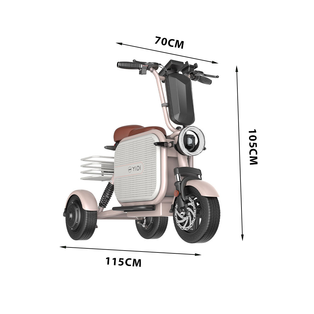 YIDI DDU10S 1000W 48V 10Ah/15Ah 11-inch Lithium Battery Dual Drive Foldable Black & Pink/Black & White High Carbon Steel Electric Scooter Drum Brake