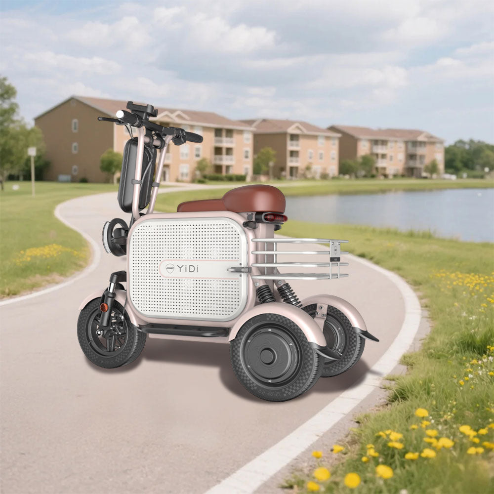 YIDI DDU10S 500W 48V 10Ah/15Ah 11-inch Lithium Battery Foldable Black & White/Black & Pink High Carbon Steel Electric Scooter Drum Brake