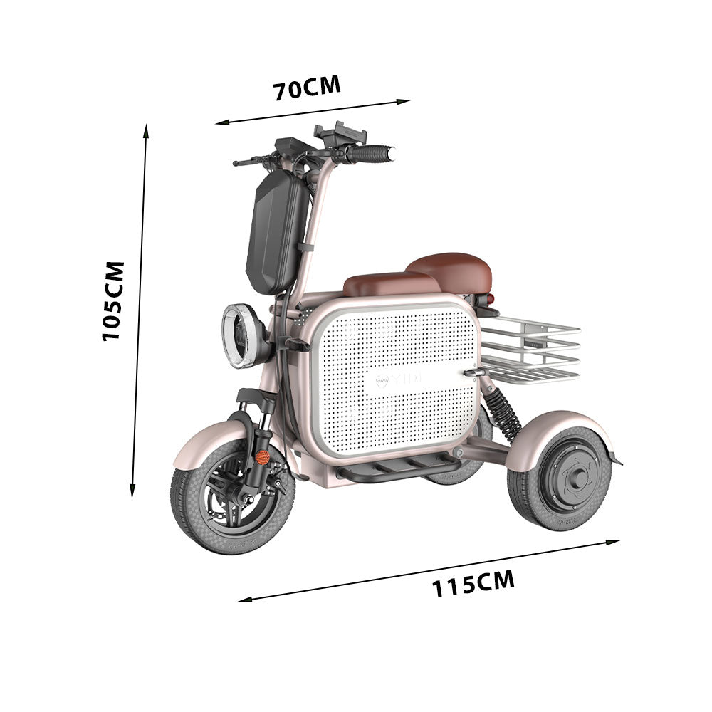 YIDI DDU10S 500W 48V 10Ah/15Ah 11-inch Lithium Battery Foldable Black & White/Black & Pink High Carbon Steel Electric Scooter Drum Brake