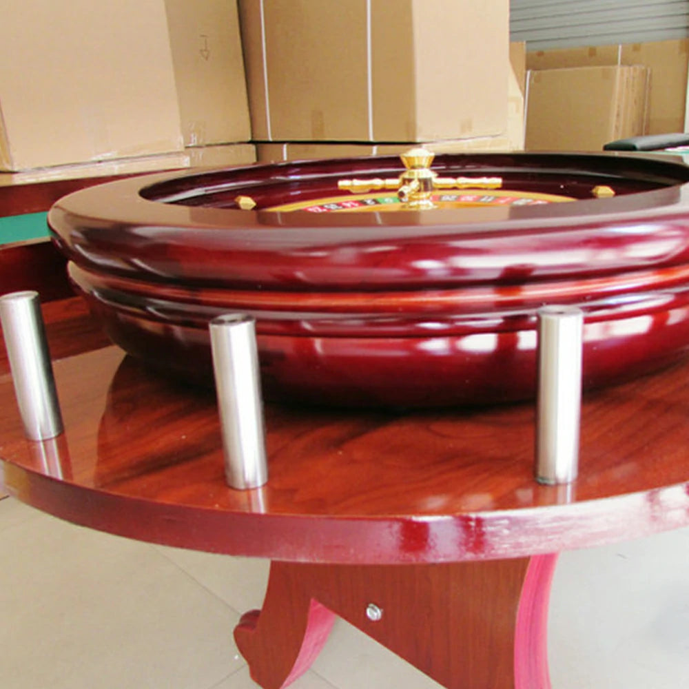 VERSA 240/260cm Length Roulette Table W/ Roulette Wheel Home Game Rooms Private Events - Red&Green