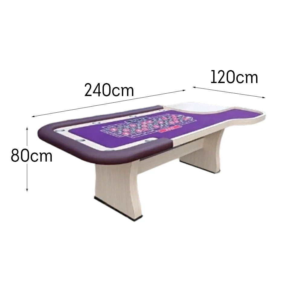VERSA 240cm Length  Roulette Table W/ a 20-inch Roulette Wheel Home Game Rooms Private Events - Purple&White