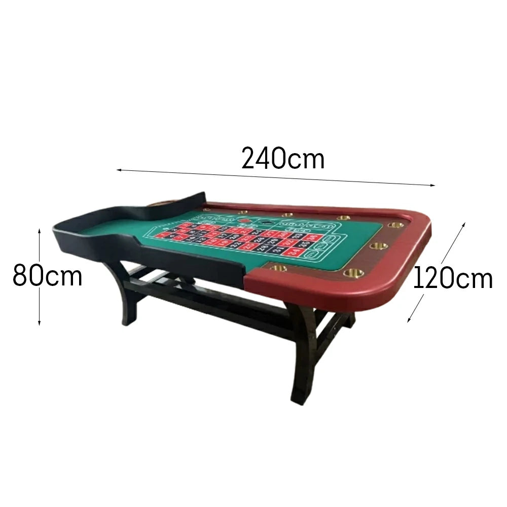VERSA 240cm Length  Roulette Table W/ a 20-inch Roulette Wheel Home Game Rooms Private Events - Red&Black