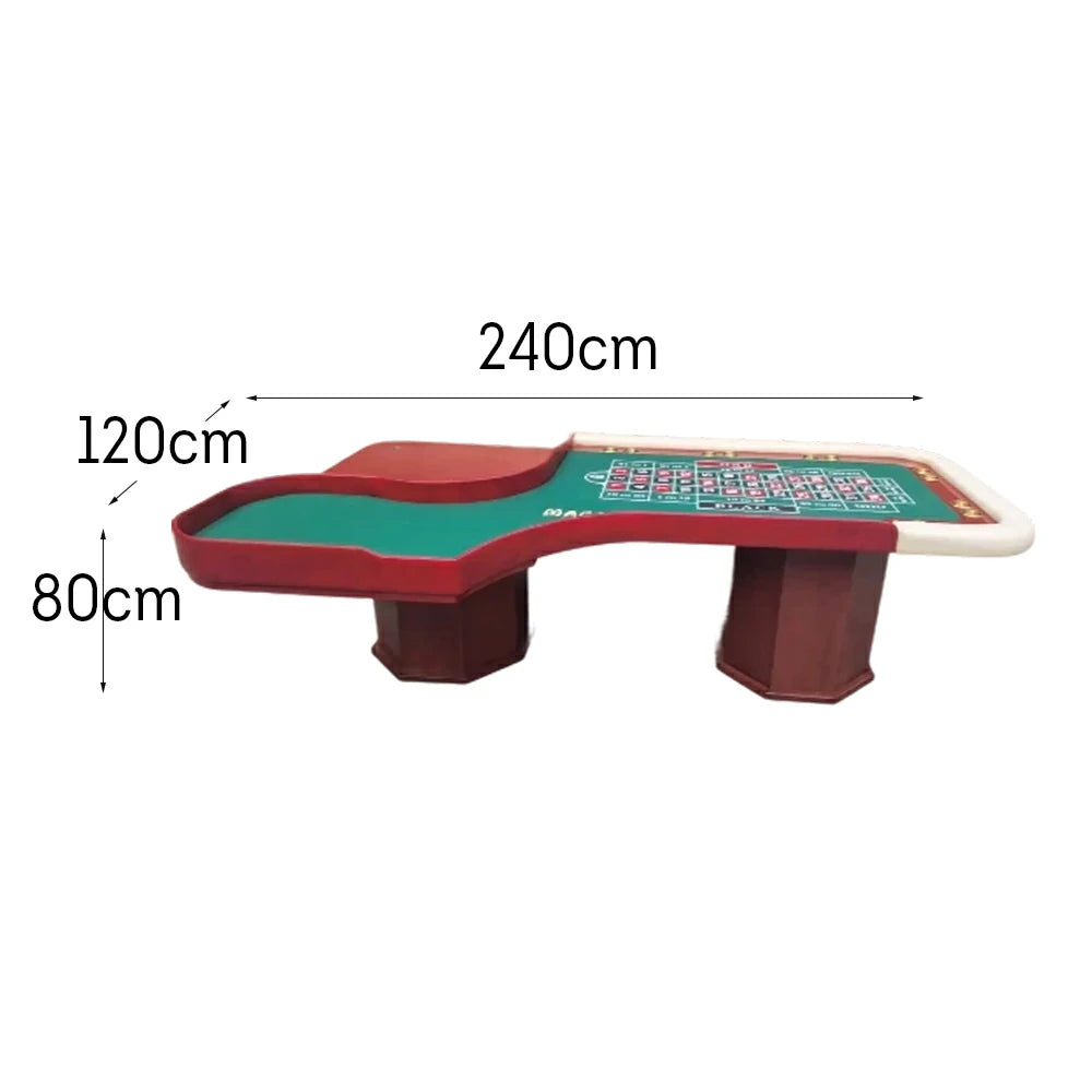 VERSA 240cm Length  Roulette Table W/ a 20-inch Roulette Wheel Home Game Rooms Private Events - Red&White