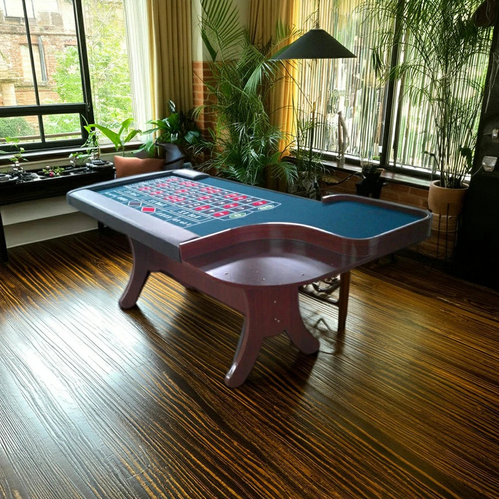 VERSA 240cm Length Roulette Table Home Game Rooms Private Events - Blue