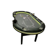 VERSA Foldable Poker Table with LED Lights – 213/240/260cm – Luxury Tournament-Style, Multi-Player Design - Yello&Black