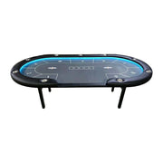 VERSA Foldable Poker Table with LED Lights - 213/240/260cm - Premium Home Game Edition, Multi-Player Layout - Blue&Black