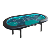 VERSA Foldable Poker Table with LED Lights - 213/240/260cm - Premium Home Game Edition, Multi-Player Layout - Green&Black