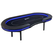 VERSA Foldable Poker Table with LED Lights - 213/240/260cm - Premium Home Game Edition, Multi-Player Layout - Purple & Black