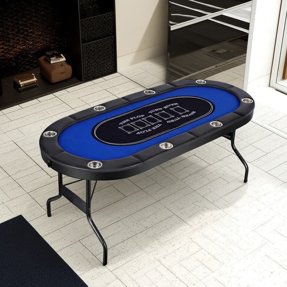 VERSA 6FT MDF Foldable Poker Table 8 Players Gaming Game Room