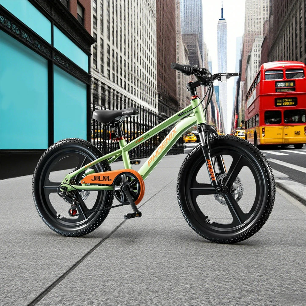 VOLTUS 18/20/22 Kids' Bike - Gear & Single-Speed Options, Integrated Wheels - Green