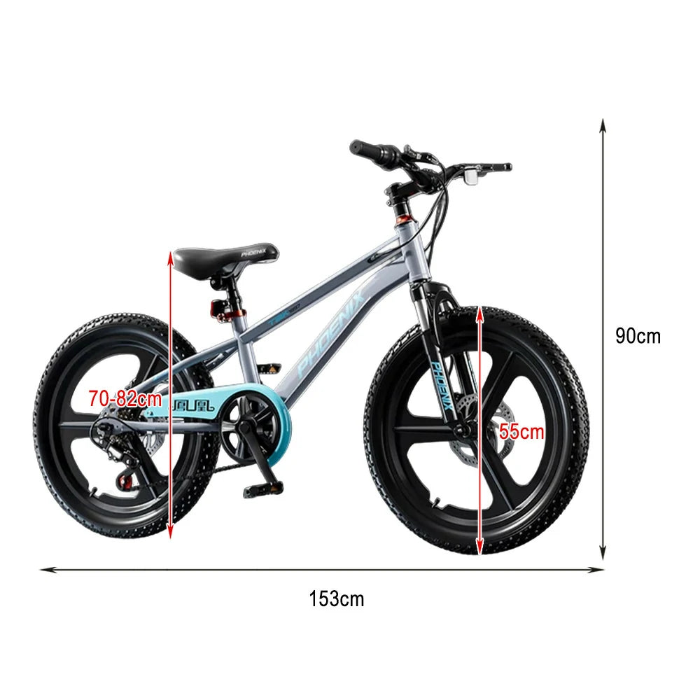 VOLTUS 18/20/22 Kids' Bike - Gear & Single-Speed Options, Integrated Wheels - Grey