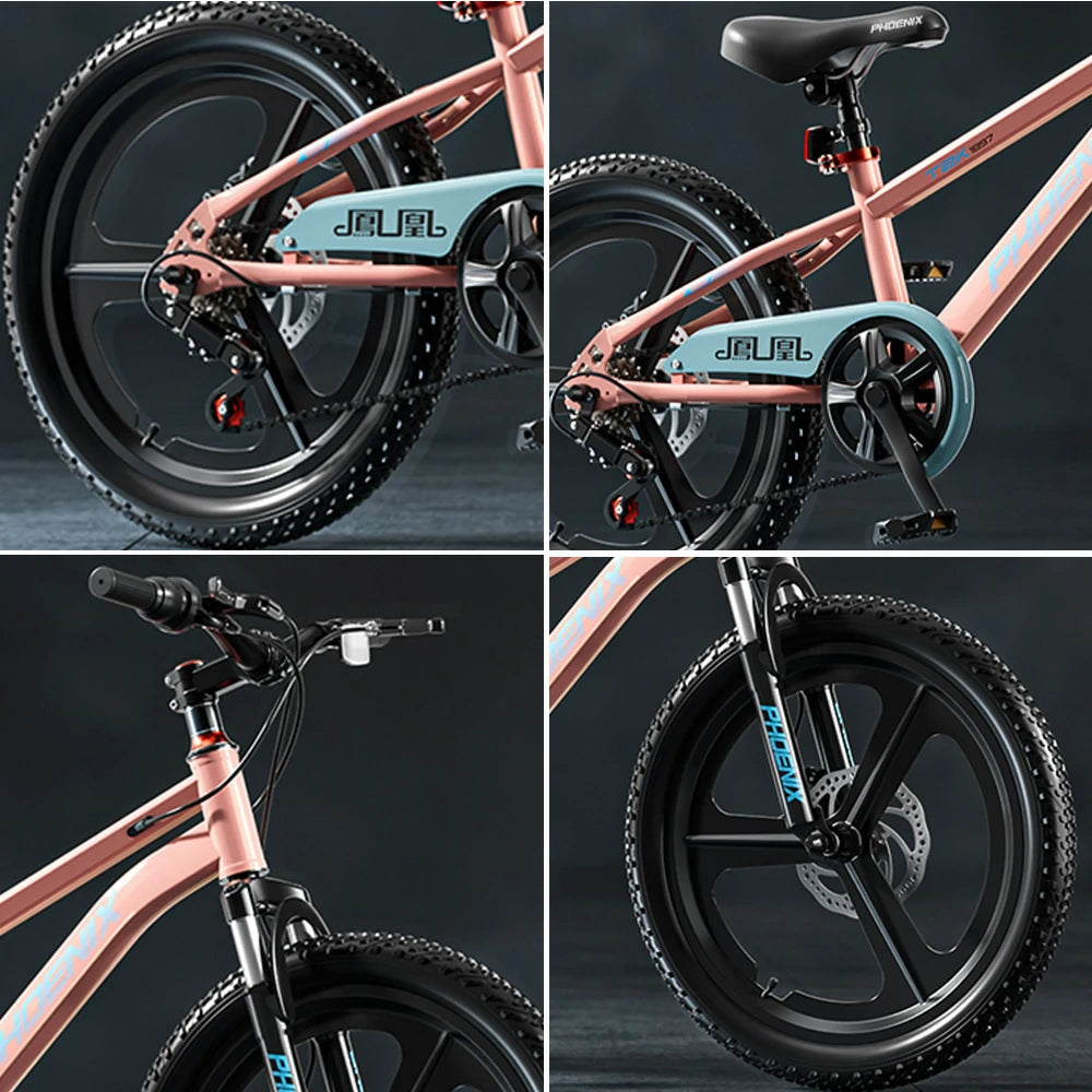 VOLTUS 18/20/22 Kids' Bike - Gear & Single-Speed Options, Integrated Wheels - Pink