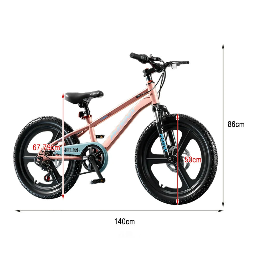 VOLTUS 18/20/22 Kids' Bike - Gear & Single-Speed Options, Integrated Wheels - Pink