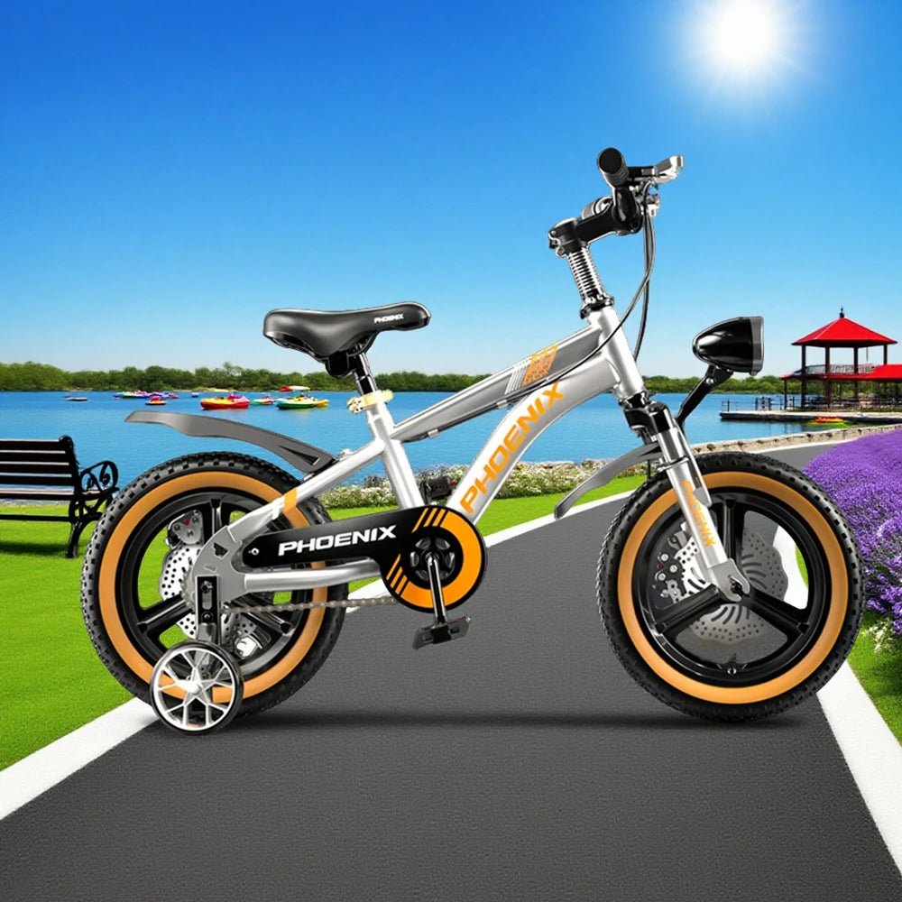 VOLTUS 14/18/22 Inch Children's Bicycle Foot Support & Training Wheels Upgraded Magnesium Alloy Integrated Wheel - Silvery