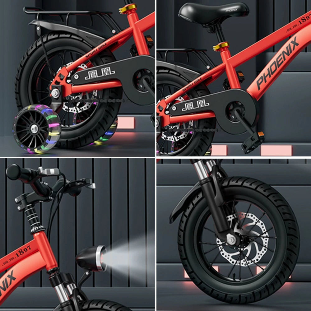 VOLTUS 18/20/22 Kids' Bike with Rear Seat – Integrated or Spoke Wheels - Red