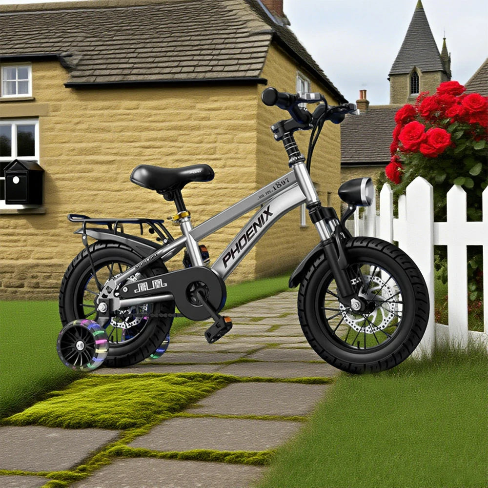 VOLTUS 18/20/22 Kids' Bike with Rear Seat – Integrated or Spoke Wheels - Silvery