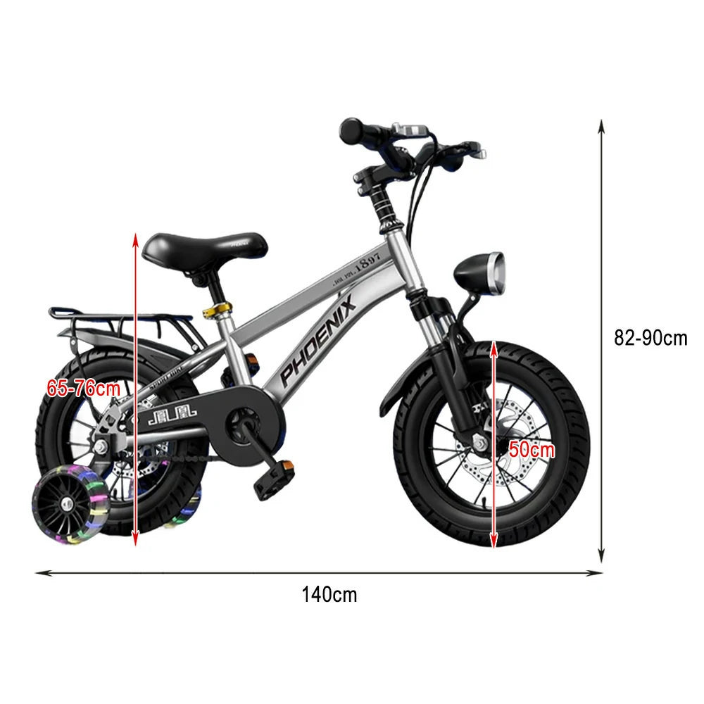 VOLTUS 18/20/22 Kids' Bike with Rear Seat – Integrated or Spoke Wheels - Silvery