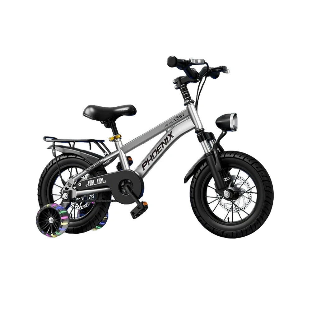 VOLTUS 18/20/22 Kids' Bike with Rear Seat – Integrated or Spoke Wheels - Silvery