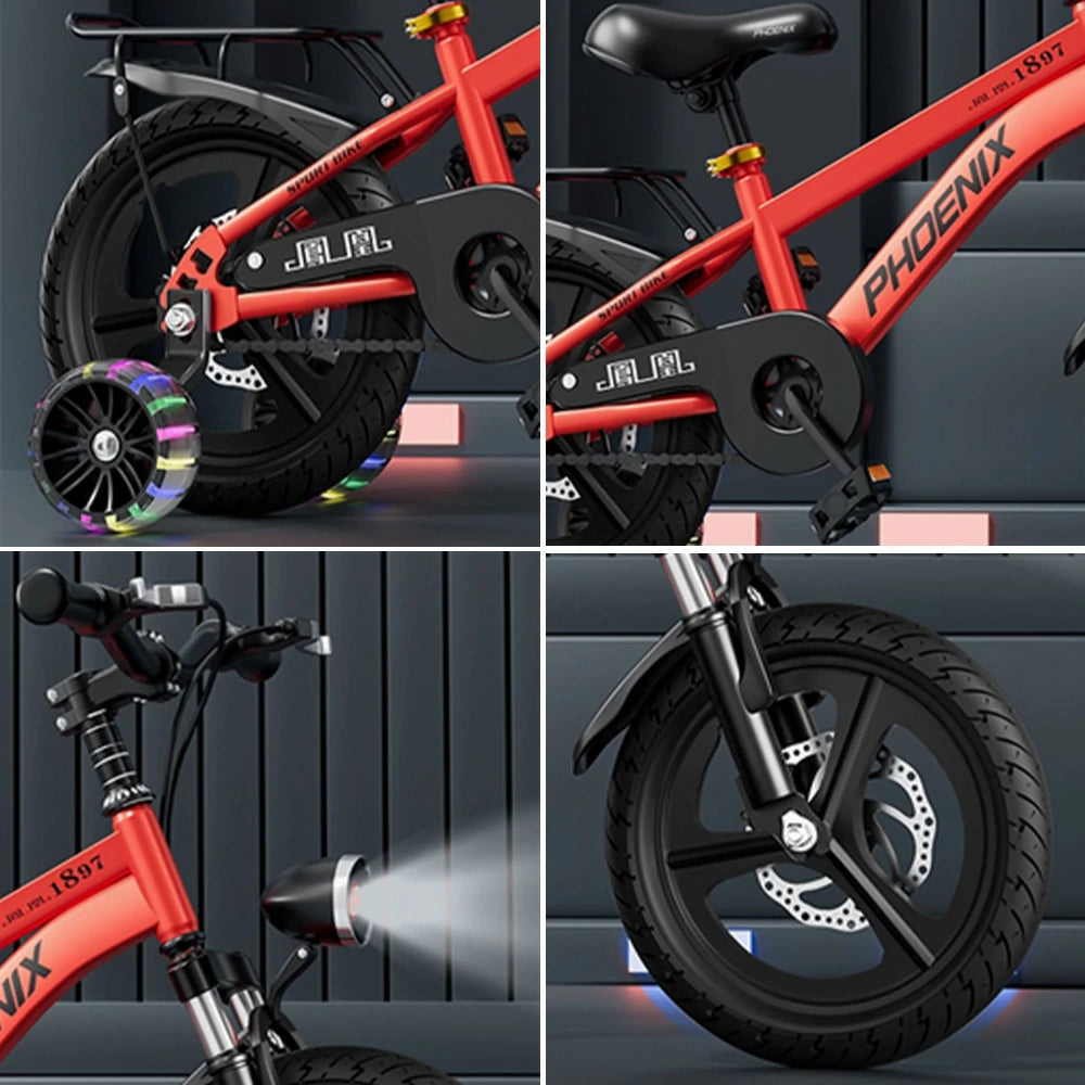 VOLTUS 18/20/22 Kids' Bike with Rear Seat – Integrated or Spoke Wheels - Red