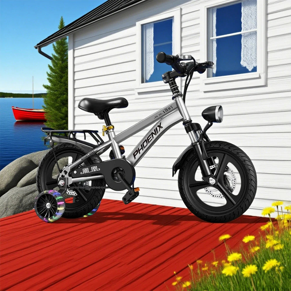 VOLTUS 18/20/22 Kids' Bike with Rear Seat – Integrated or Spoke Wheels - Silvery