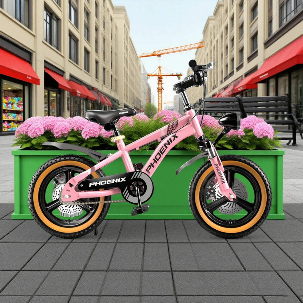 VOLTUS 14/18/22 Inch Children's Bicycle Foot Support & Training Wheels Upgraded Magnesium Alloy Integrated Wheel - Pink