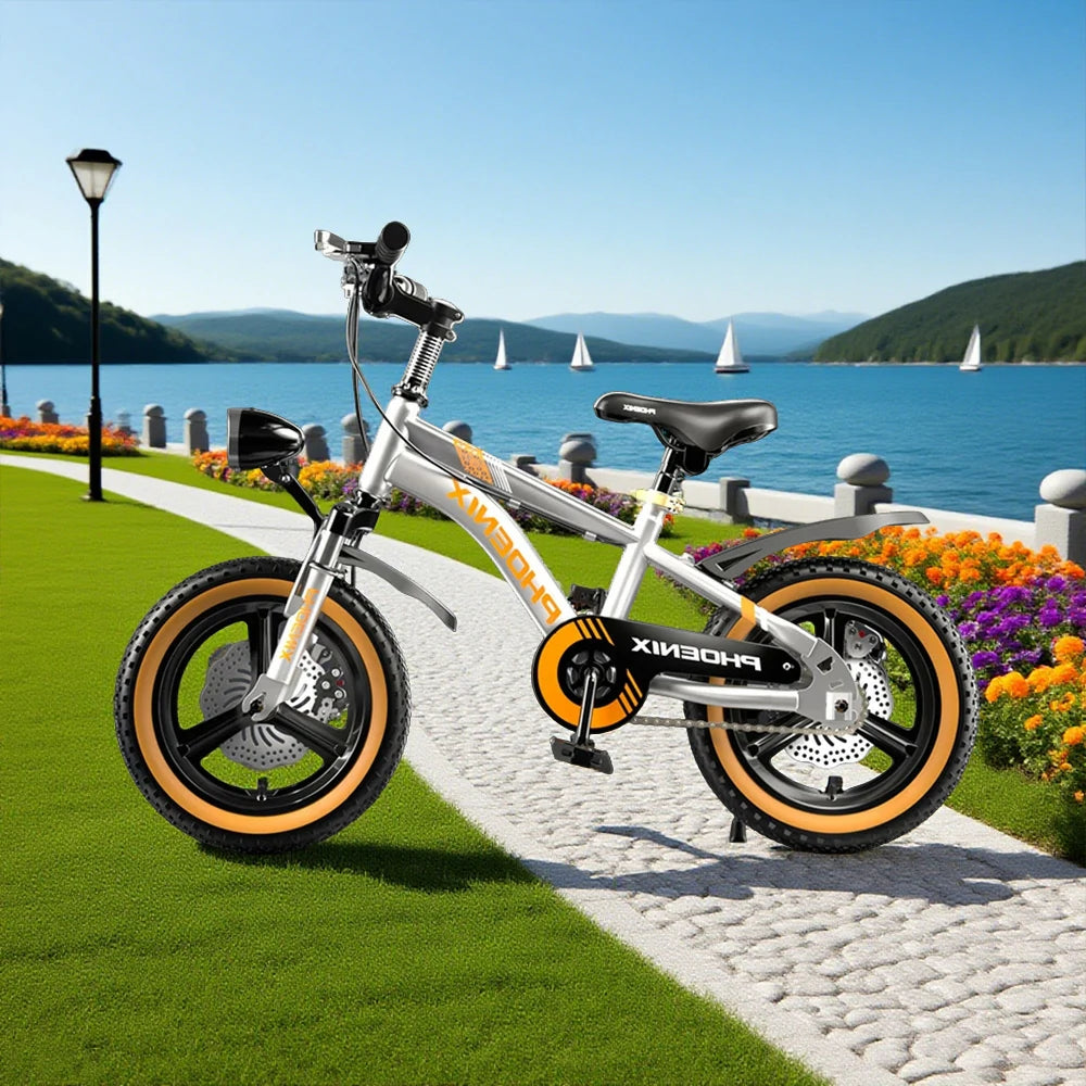 VOLTUS 14/18/22 Inch Children's Bicycle Foot Support & Training Wheels Upgraded Magnesium Alloy Integrated Wheel - Silvery